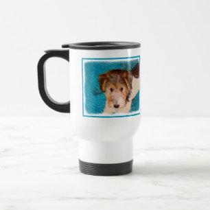 Caneca Térmica Fox Terrier Puppy Painting - Arte Original De Cão