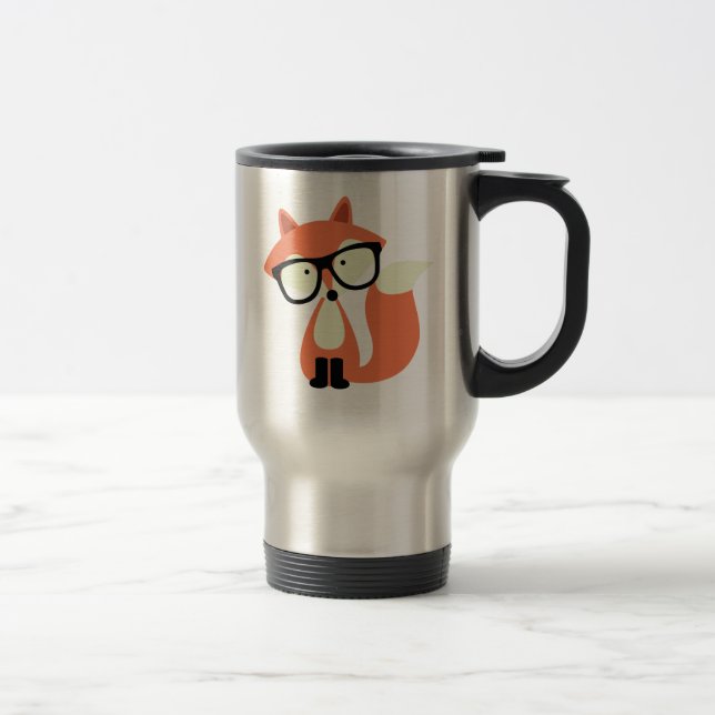 Caneca Térmica Fox vermelho do hipster bonito (Direita)
