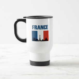 Caneca Térmica França Viagem - Paris City Skyline French Flag