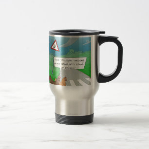 Caneca Térmica Frangos Atravessando a Estrada Cartoon Divertido