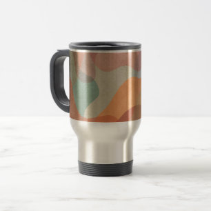 Caneca Térmica Fundo de Blobs Pastel Sobrepostos Abstratos
