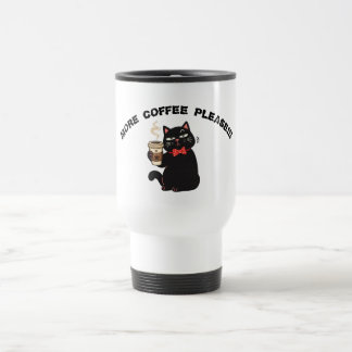 Caneca Térmica Funny Cat Coffee Design– “More Coffee please” 