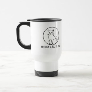 Caneca Térmica Funny Cat Coffee Mug - My Brain Is Full Of Tabs 