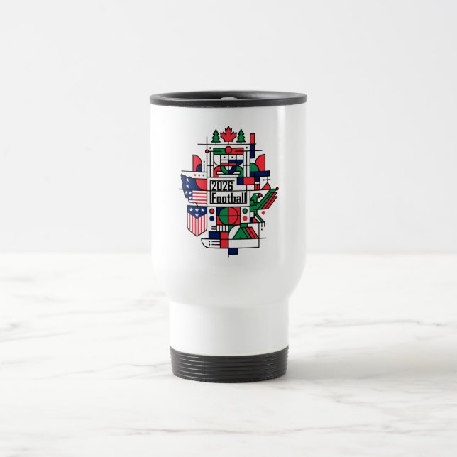 Caneca Térmica Futebol 2026 EUA, Canadá, México Futebol Art (Centro)