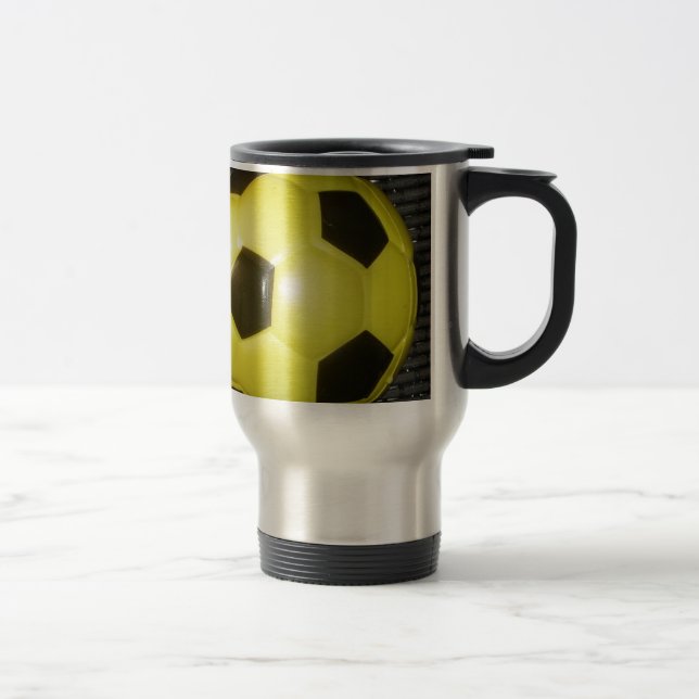 Caneca Térmica Futebol amarelo e preto. (Direita)