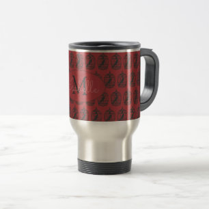 Caneca Térmica Gaiolas de Pássaros Antigas Personalizadas em Verm