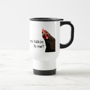 Caneca Térmica Galinha engraçada da atitude - você talkin a mim?