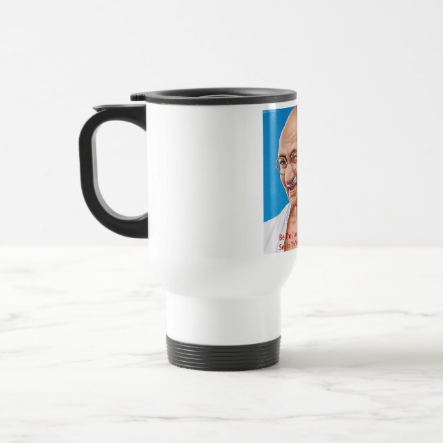 Caneca Térmica Gandhi & Seja a Mudança Citação (Esquerda)