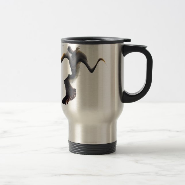 Caneca Térmica Gannets-Pássaro Mar Abstrato (Direita)
