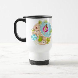 Caneca Térmica Garota de piscina de biquíni na praia de verão