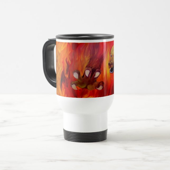 Caneca Térmica Garra Dragão - Dragão Vermelho (Frente Esquerda)