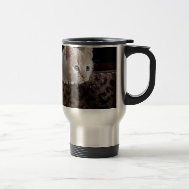 Caneca Térmica Gatinho Creme com Olhos Azuis Lindos (Direita)