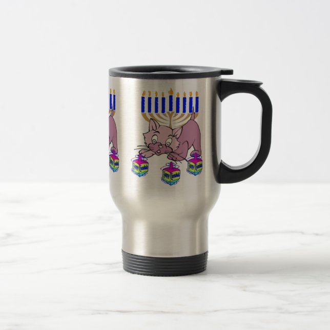 Caneca Térmica Gatinho de Hanukkah (Direita)