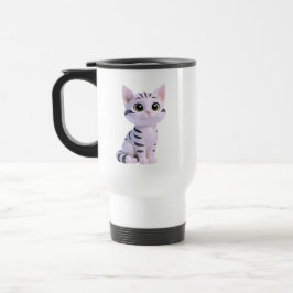 Caneca Térmica Gatinho Listrado Sentado