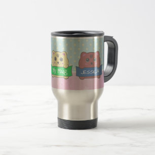 Caneca Térmica Gatinhos Fofos Pontos Personalizados