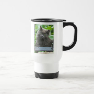Caneca Térmica Gato Azul Russo de Cinza Longa