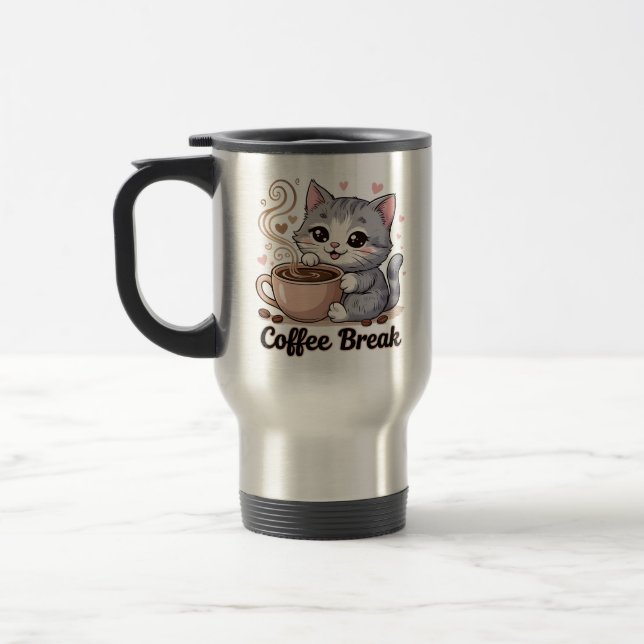 Caneca Térmica Gato Bonito - Café Break - (Esquerda)