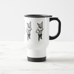 Caneca Térmica Gato Branco Engraçado Que Adora Ratos