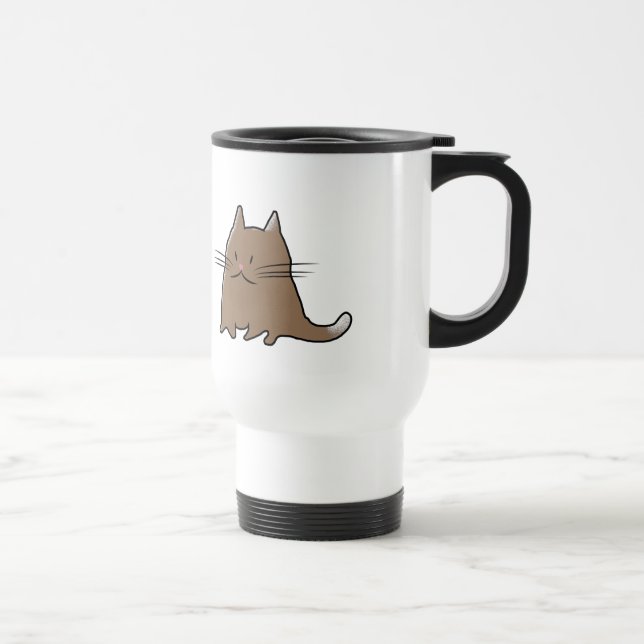 Caneca Térmica Gato carnudo pequeno gordo bonito do gatinho (Direita)
