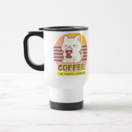 Caneca Térmica gato com uma citação de café cardíaco