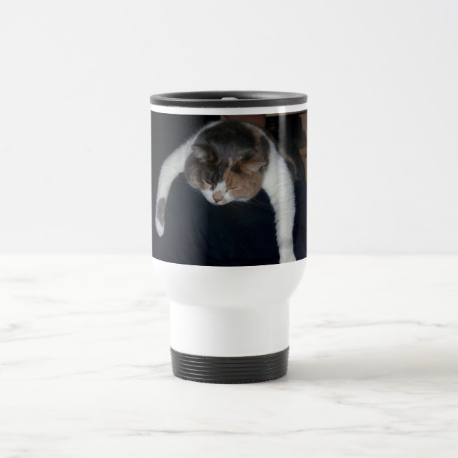 Caneca Térmica Gato De Dormir Calico Em Pá (Centro)