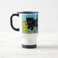 Gato de estilo Van Gogh com Sunflower