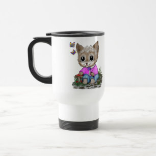 Caneca Térmica Gato de Gato e Borboleta