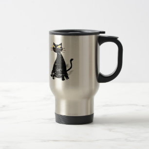 Caneca Térmica Gato de Gordura Preta Distante