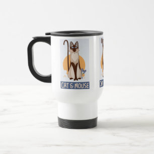 Caneca Térmica Gato e mouse coloridos