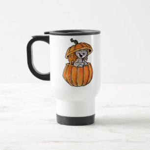 Caneca Térmica Gato em uma abóbora