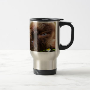 Caneca Térmica gato fofo animal de estimação ronronar miar olhos