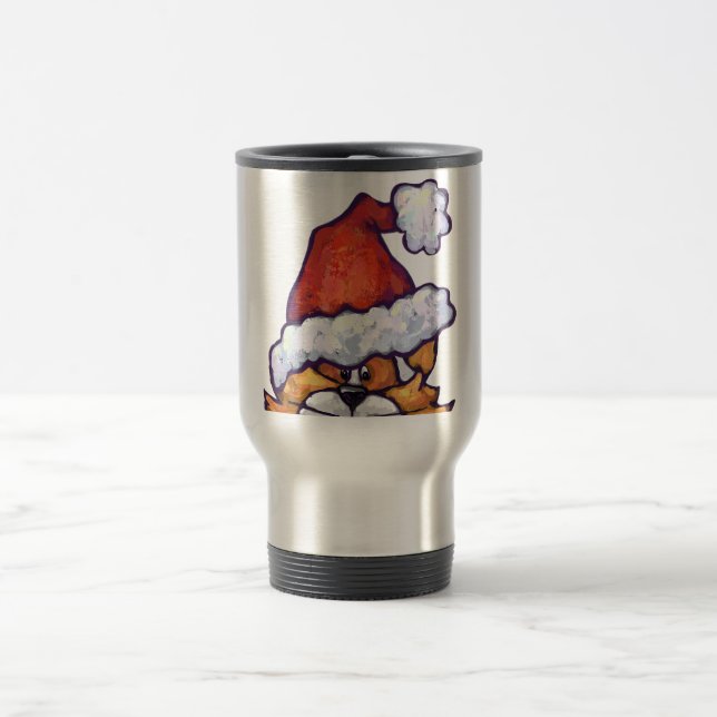 Caneca Térmica Gato Gengibre de Natal (Centro)