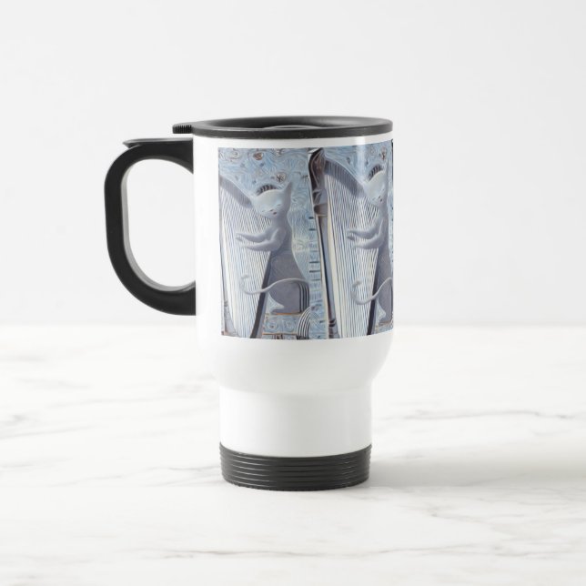 Caneca Térmica Gato Harpa Celestial (Esquerda)