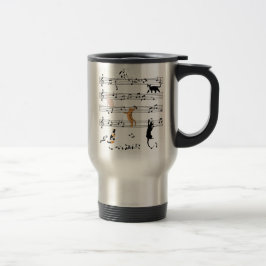 Caneca Térmica Gato Jogando Música De Nota, Presente De Gato Malv