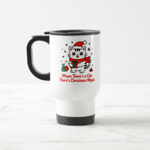 Caneca Térmica Gato Mágico de Natal - Presente Temático de Animai