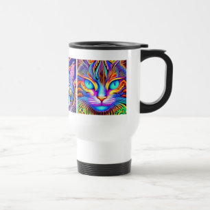 Caneca Térmica Gato Místico   Arte psicodélica