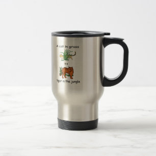 Caneca Térmica Gato na Grama é um Tigre na Selva
