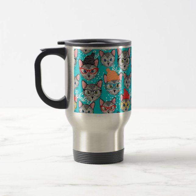 Caneca Térmica Gato no chapéu (Esquerda)