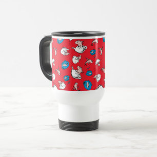 Caneca Térmica Gato no Chapéu O Peixe Padrão Vermelho