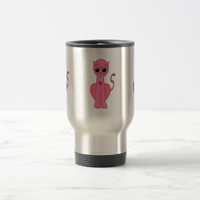 Caneca Térmica Gato rosa fofo (Centro)