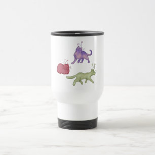 Caneca Térmica Gatos Alienígenas Gato Espacial Caprichoso Diverti