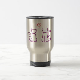 Caneca Térmica Gatos com Coração