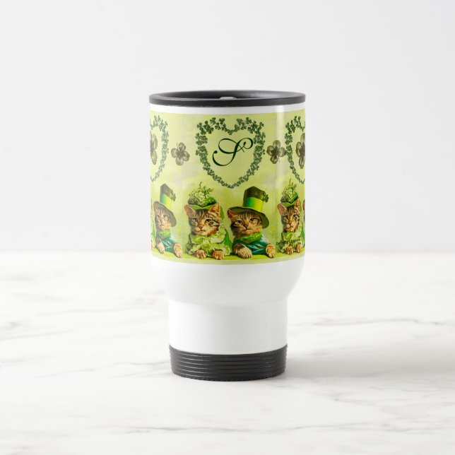 CANECA TÉRMICA GATOS DE DIA DE SÃO PATRÍCIO DE FASHION ENGRAÇADOS (Centro)