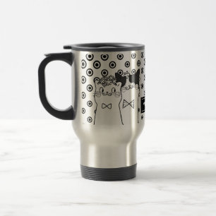 Caneca Térmica Gatos Dotty Bonitos no Amor Personalizados