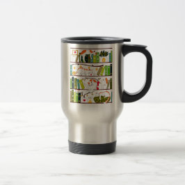 Caneca Térmica Gatos Na Bolsa, Presente De Gato E Livro