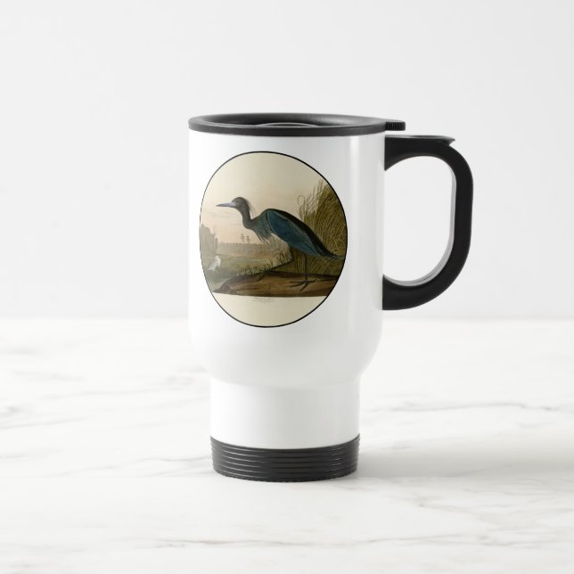 Caneca Térmica Gaveta Garça Azul Impressão Audubon Arte Costeira (Direita)