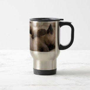 Caneca Térmica Gêmeos Acariciam Gato Filhote Siamês Fofo