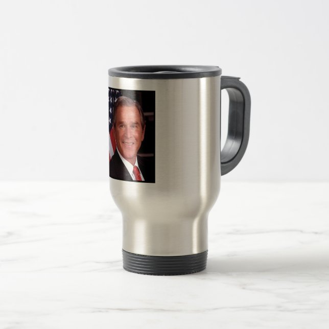 Caneca Térmica George Bush 43º Presidente americano Foto (Frente Esquerda)