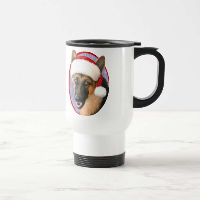 Caneca Térmica German shepherd Natal Santa Hat (Direita)