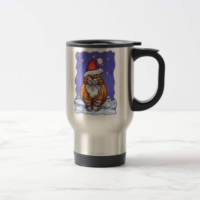 Caneca Térmica Ginger Cat Natal (Direita)